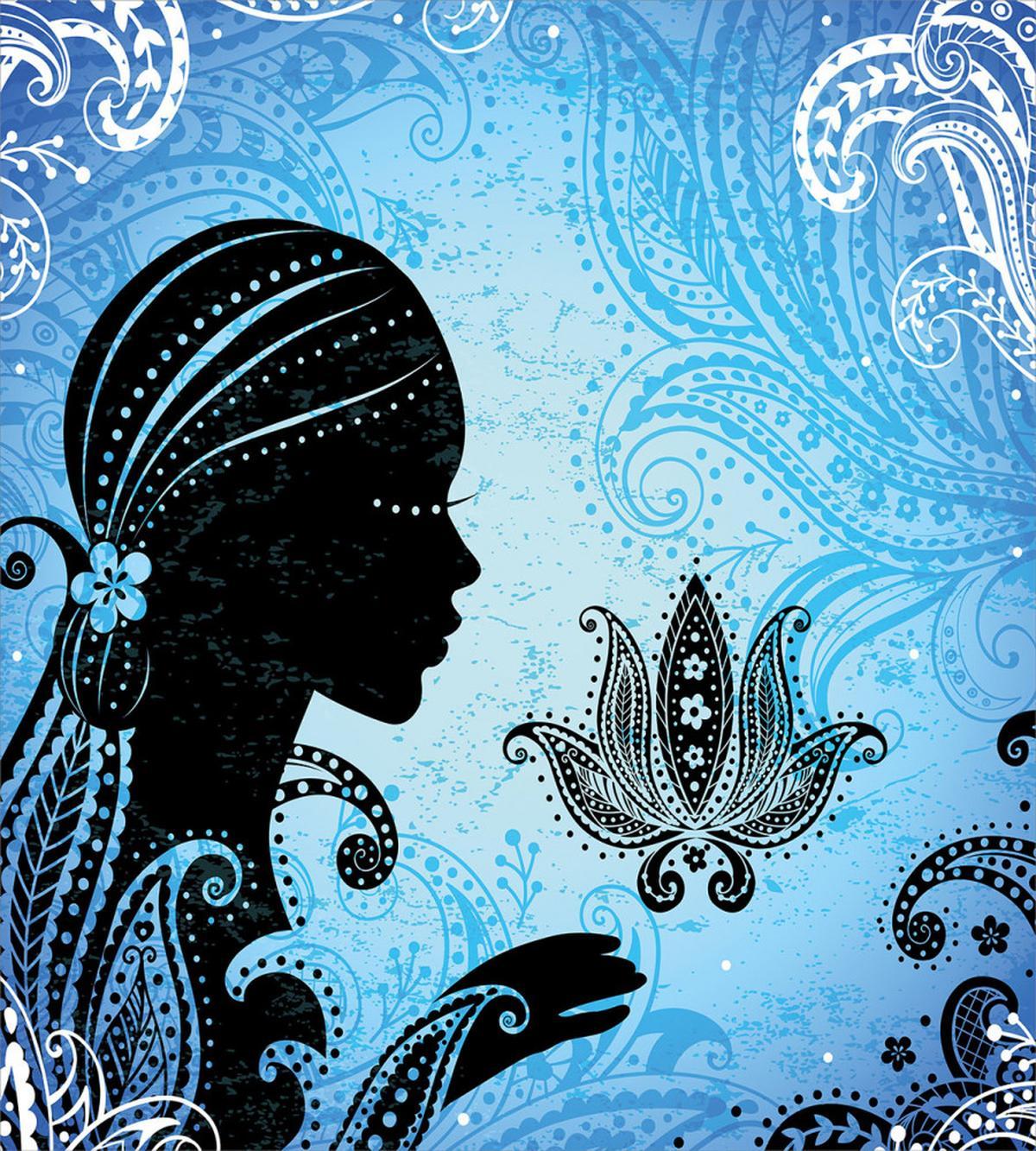Girl Lotus Art — Pattern