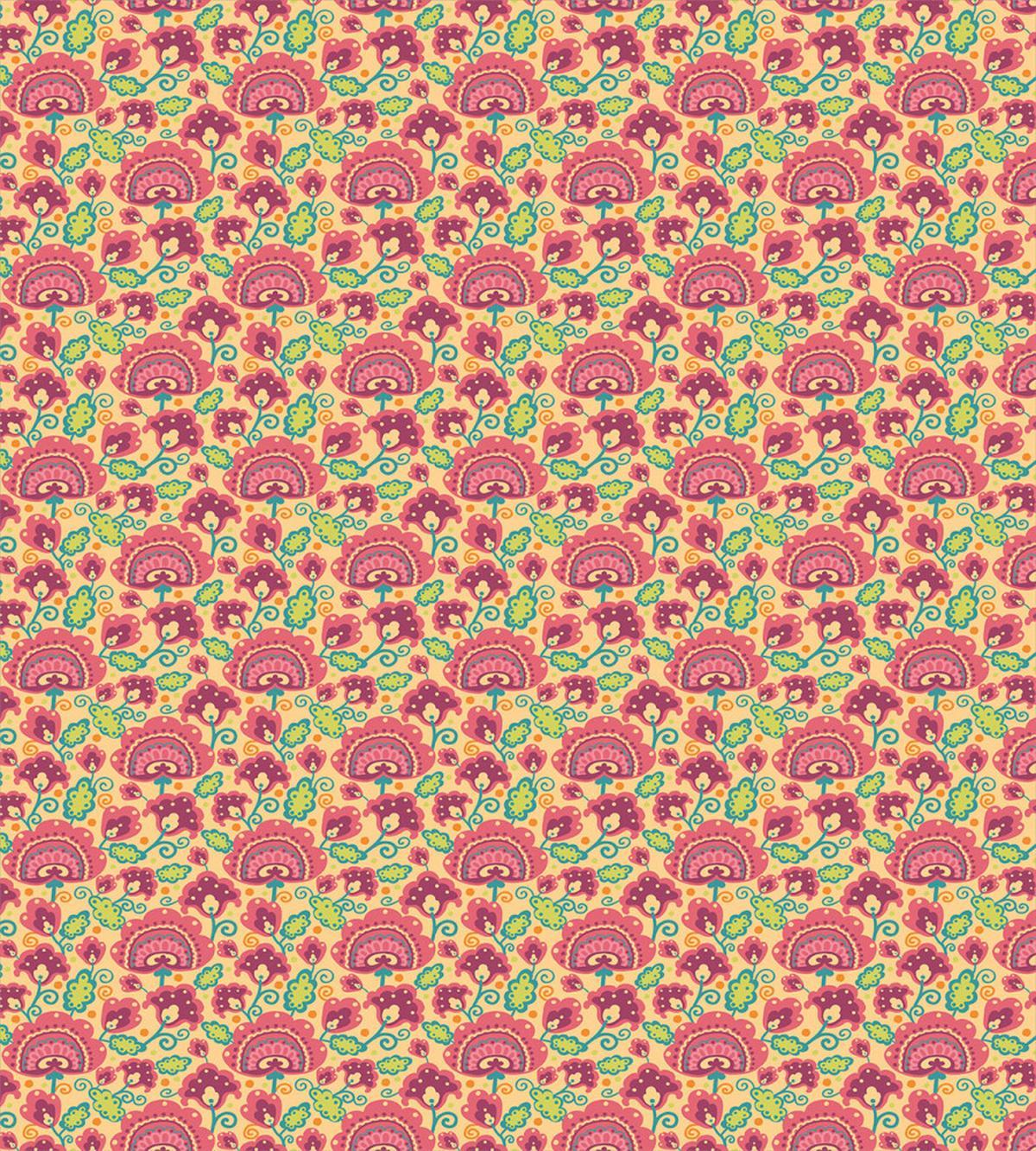 Curlicue Floral Motif Dots — Pattern