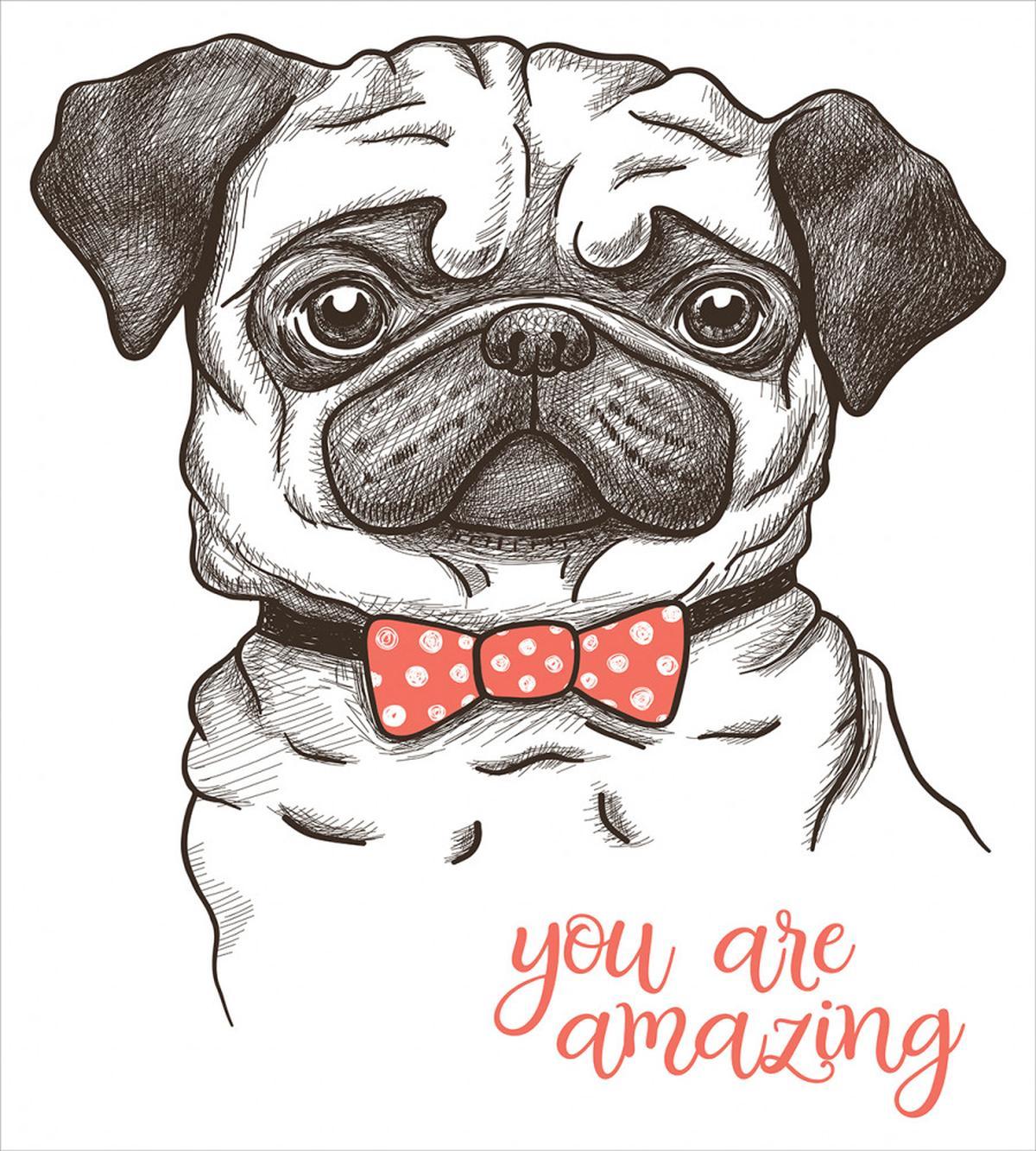 Portrait of a Dog Cartoon — Pattern
