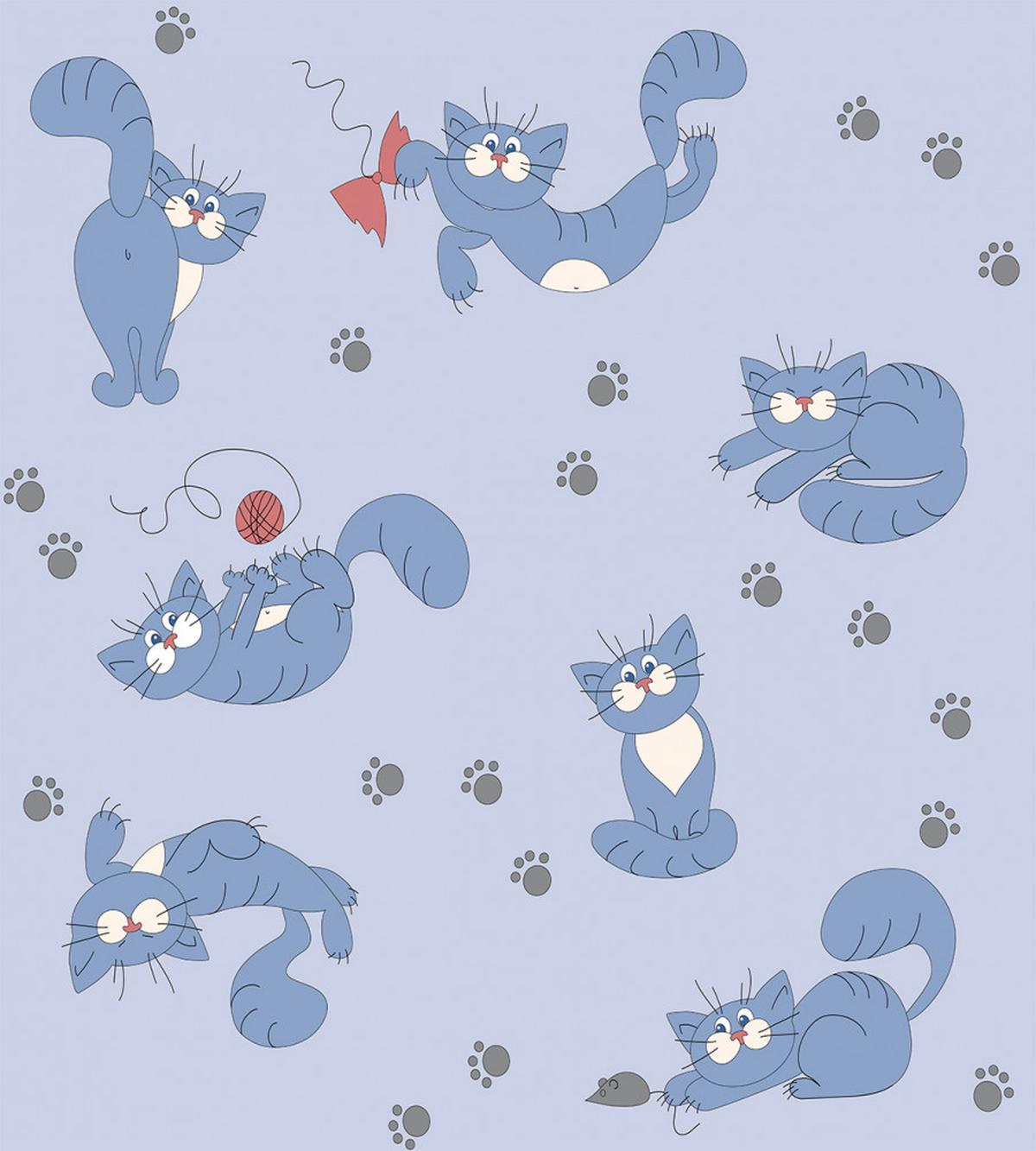 Playful Cat Grey Paws — Pattern