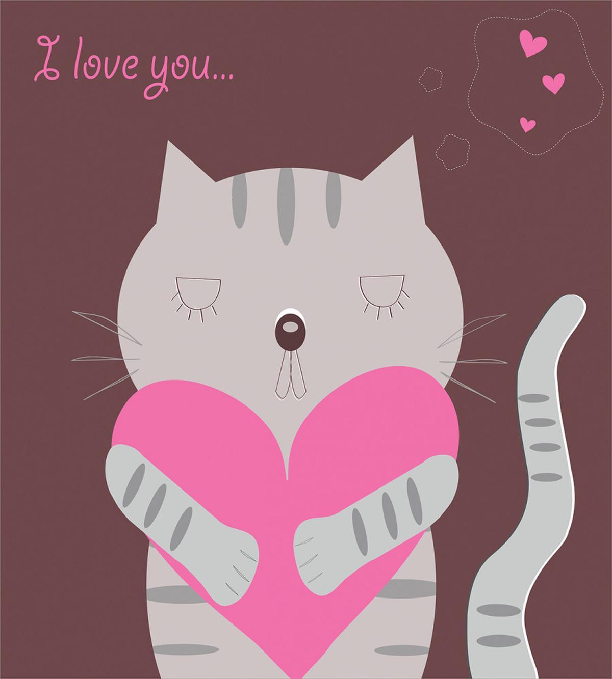 Loving Cat and Heart — Pattern