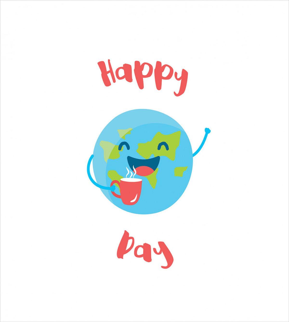 Earth with a Coffee Cup — Pattern
