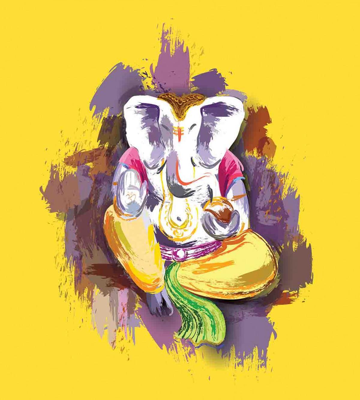 Elephant Figure Grunge Art — Pattern
