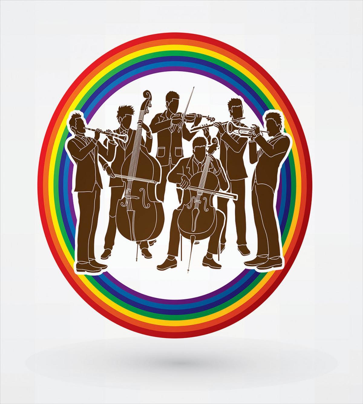 Musicians in Rainbow Circle — Pattern