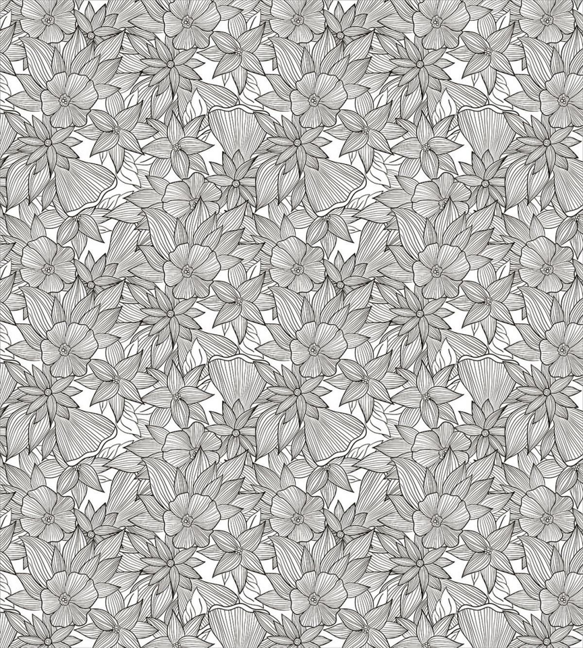 Hand Drawn Striped Flowers — Pattern