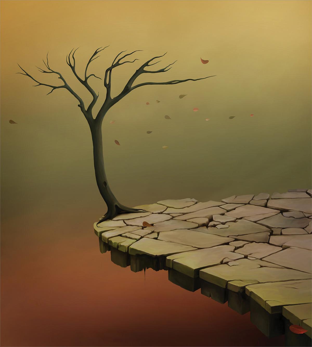 Tree on Cliff Precipice — Pattern