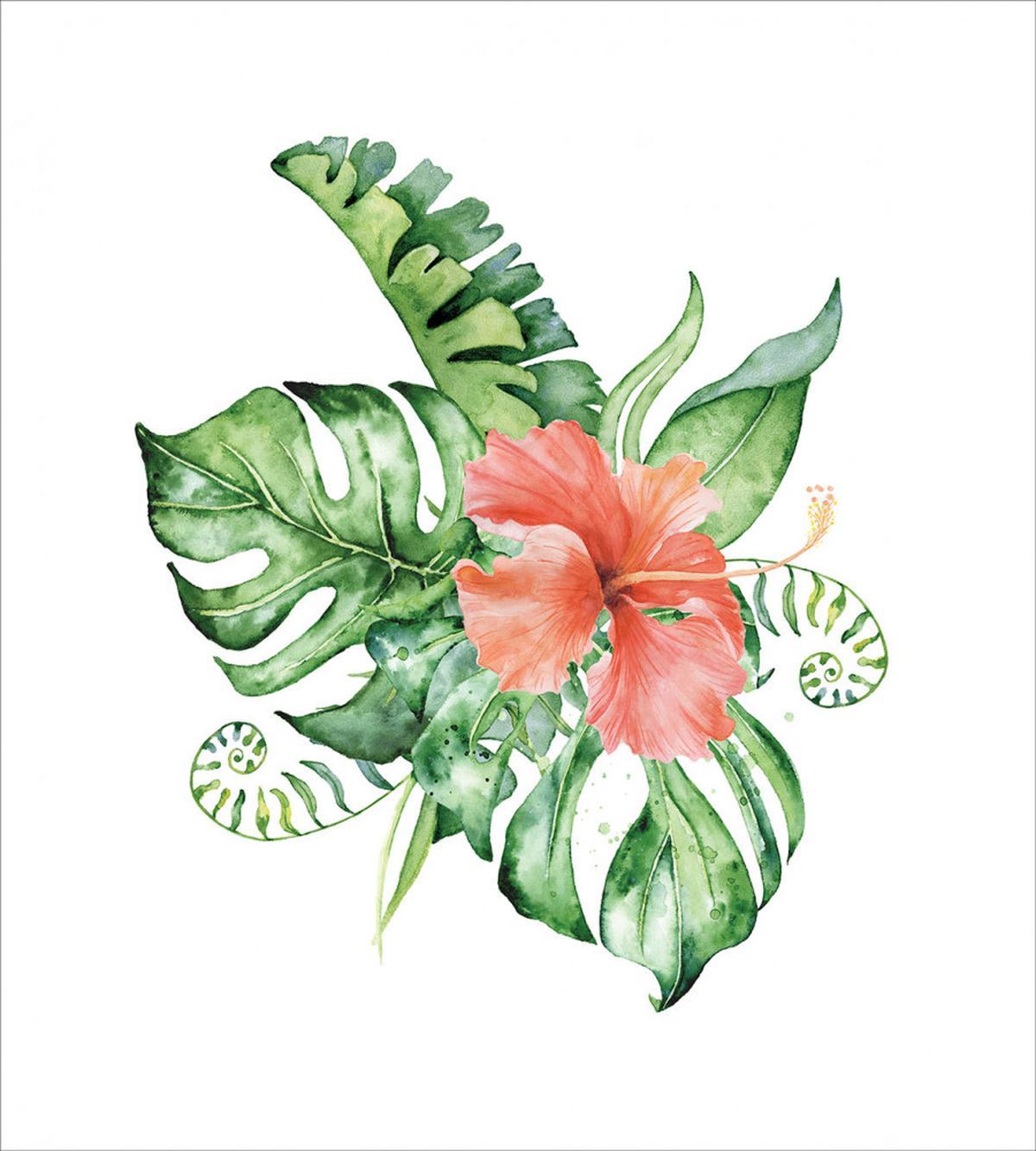 Exotic Flower Leafy Bouquet — Pattern
