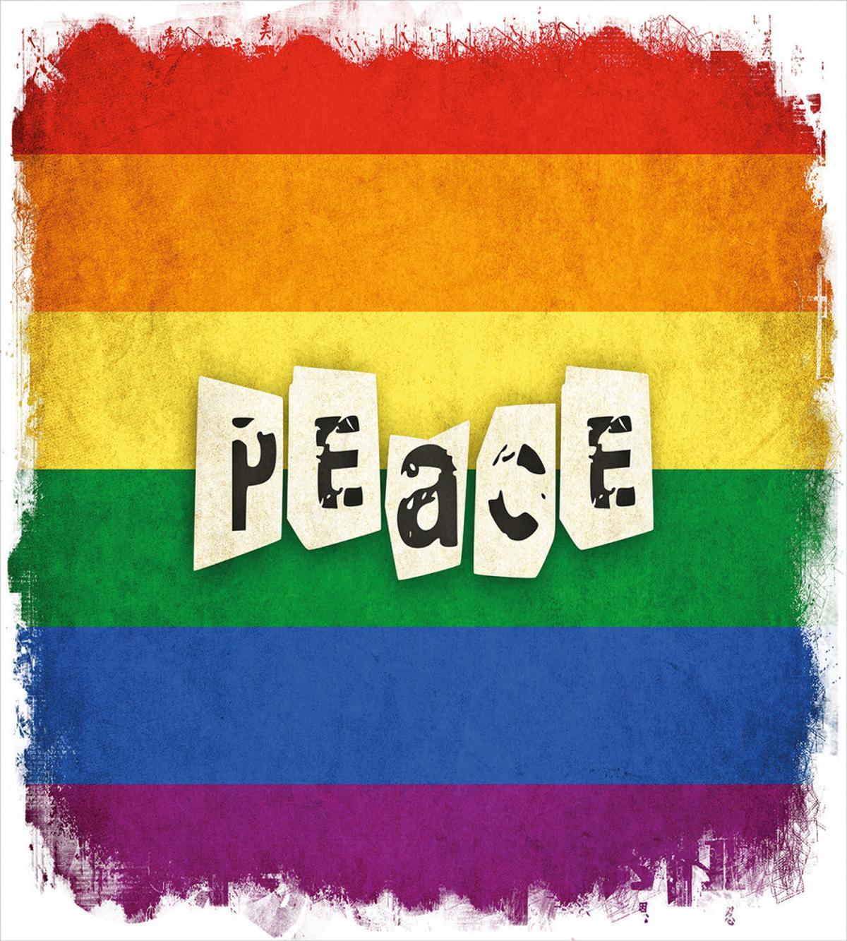 Grunge Flag Peace Word — Pattern
