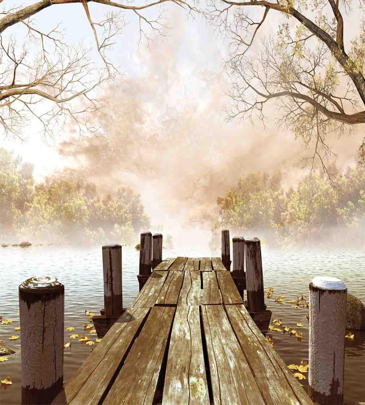 Fall Lake in Forest — Pattern