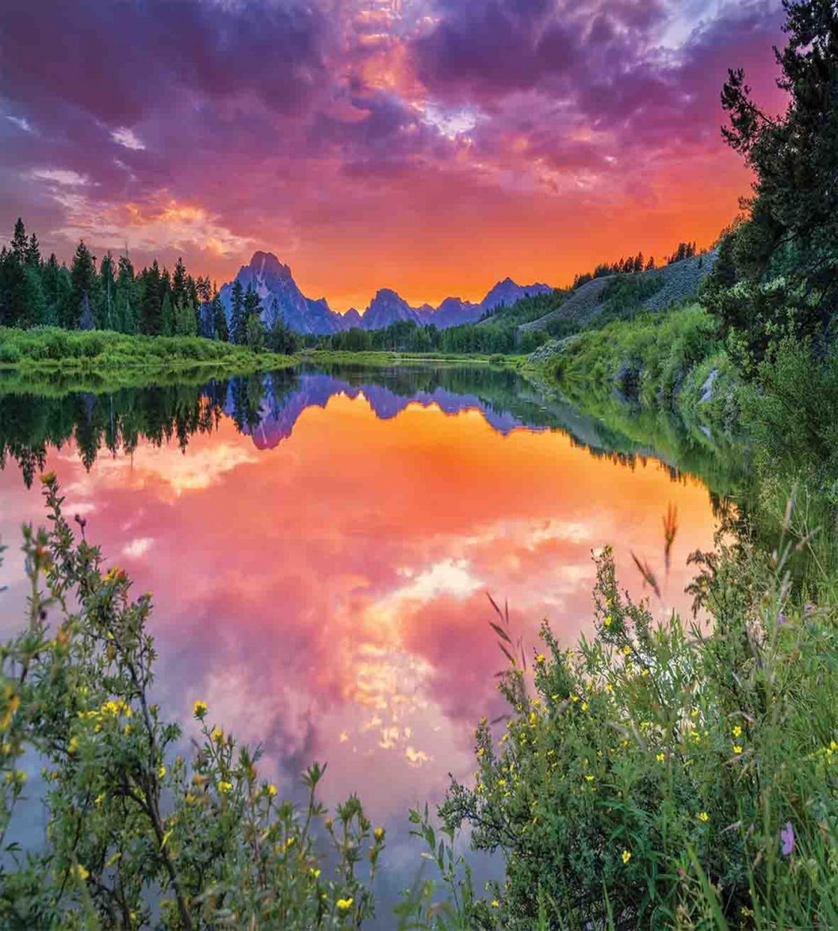 Sunset Reflection River — Pattern
