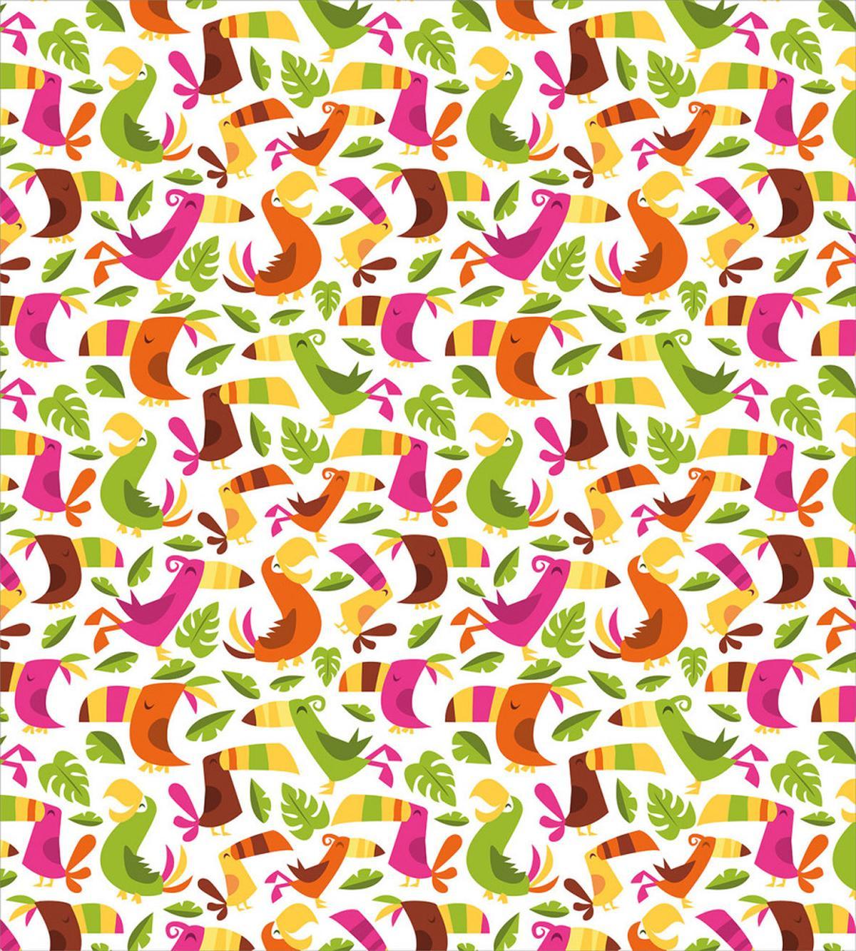 Colorful Retro Island Birds — Pattern