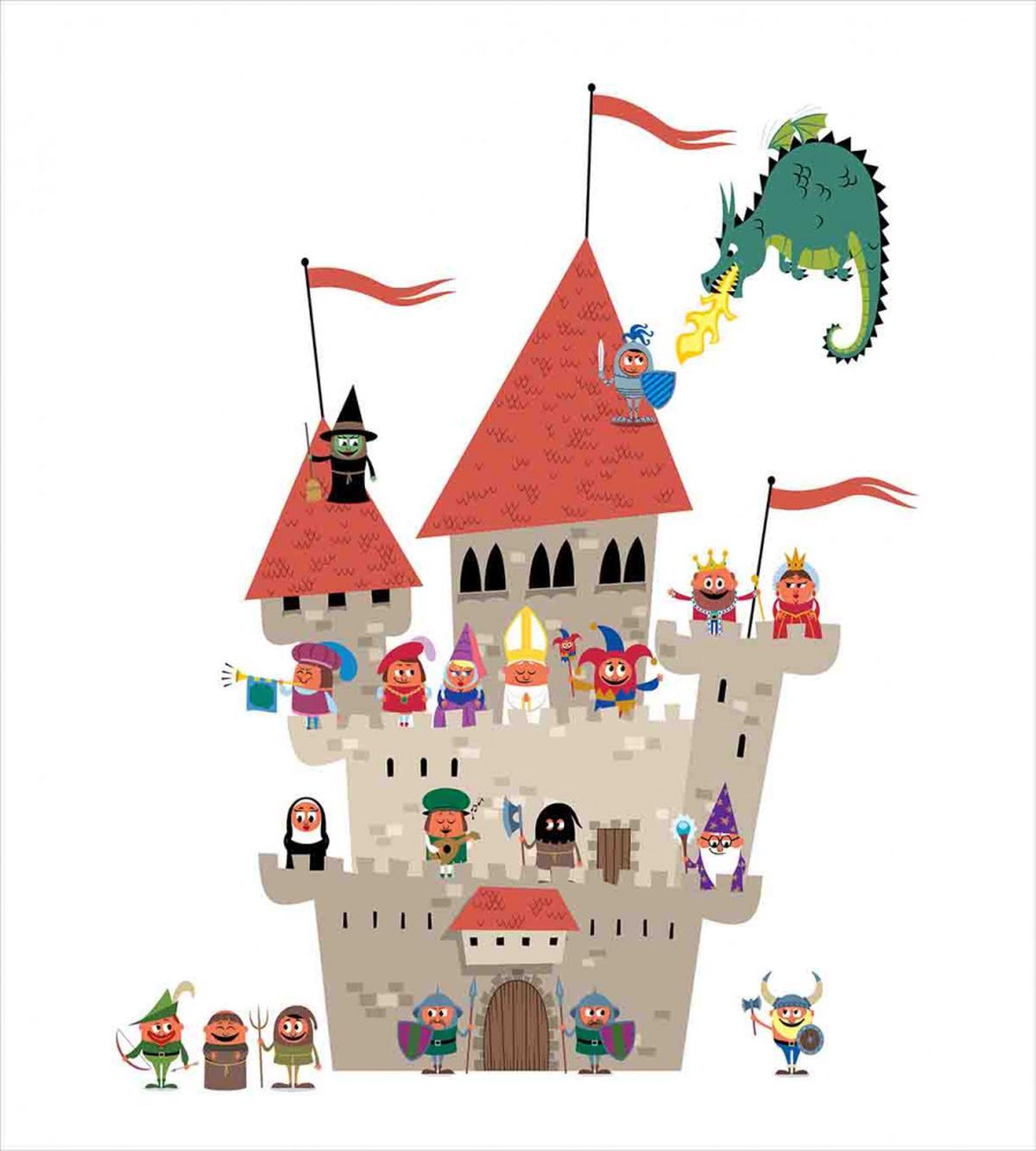 Cartoon Kingdom Dragon — Pattern