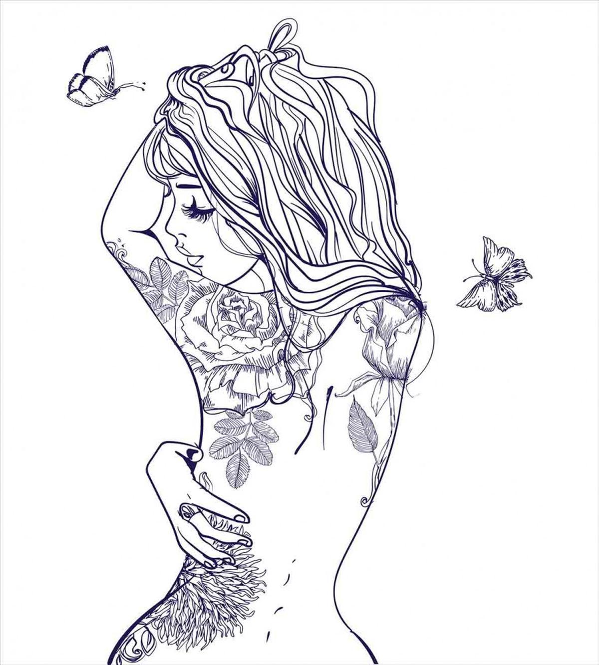 Young Girl with Tattoo — Pattern