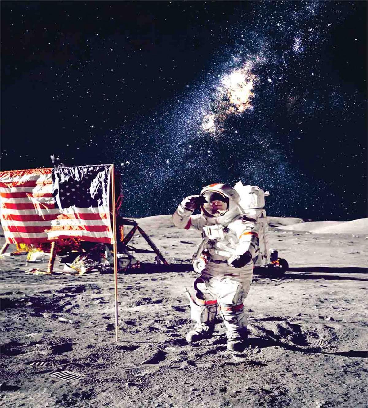 USA Flag and Astronaut — Pattern