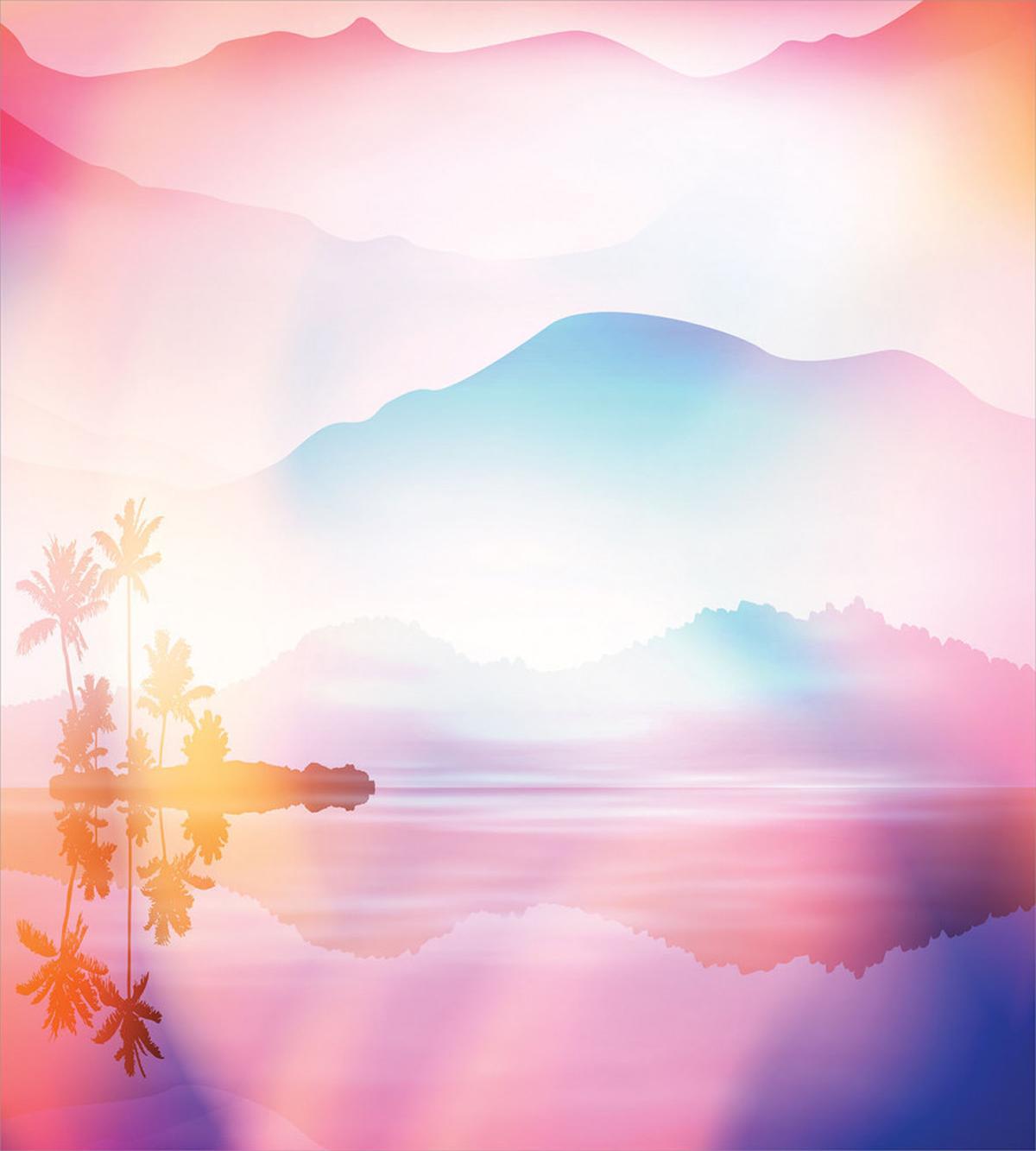 Ombre Tropical Landscape — Pattern