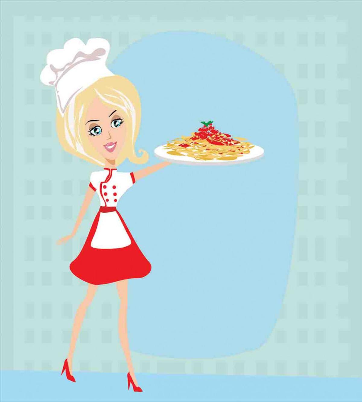 Blonde Chef with Spaghetti — Pattern
