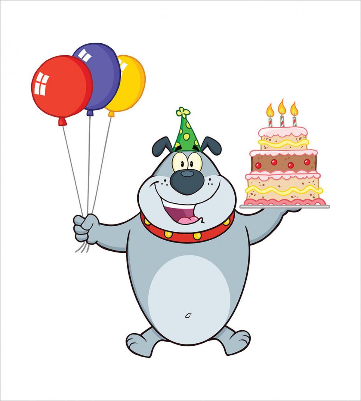 Bulldog Balloons and Cake — Pattern