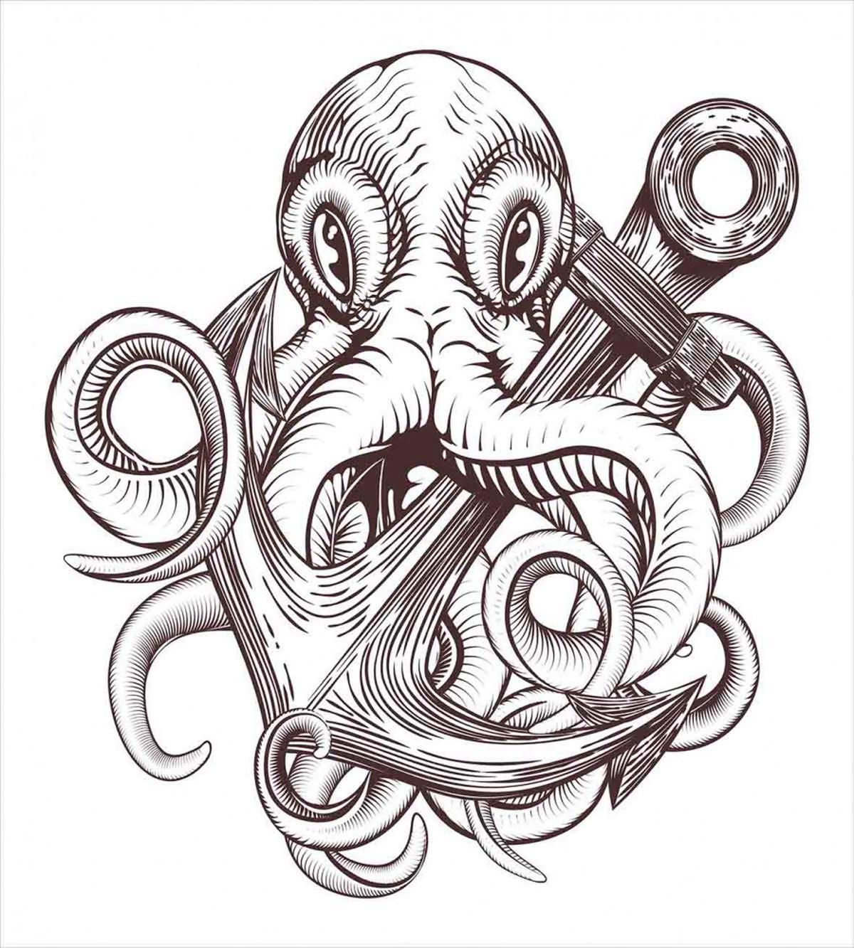 Octopus Tattoo Design — Pattern