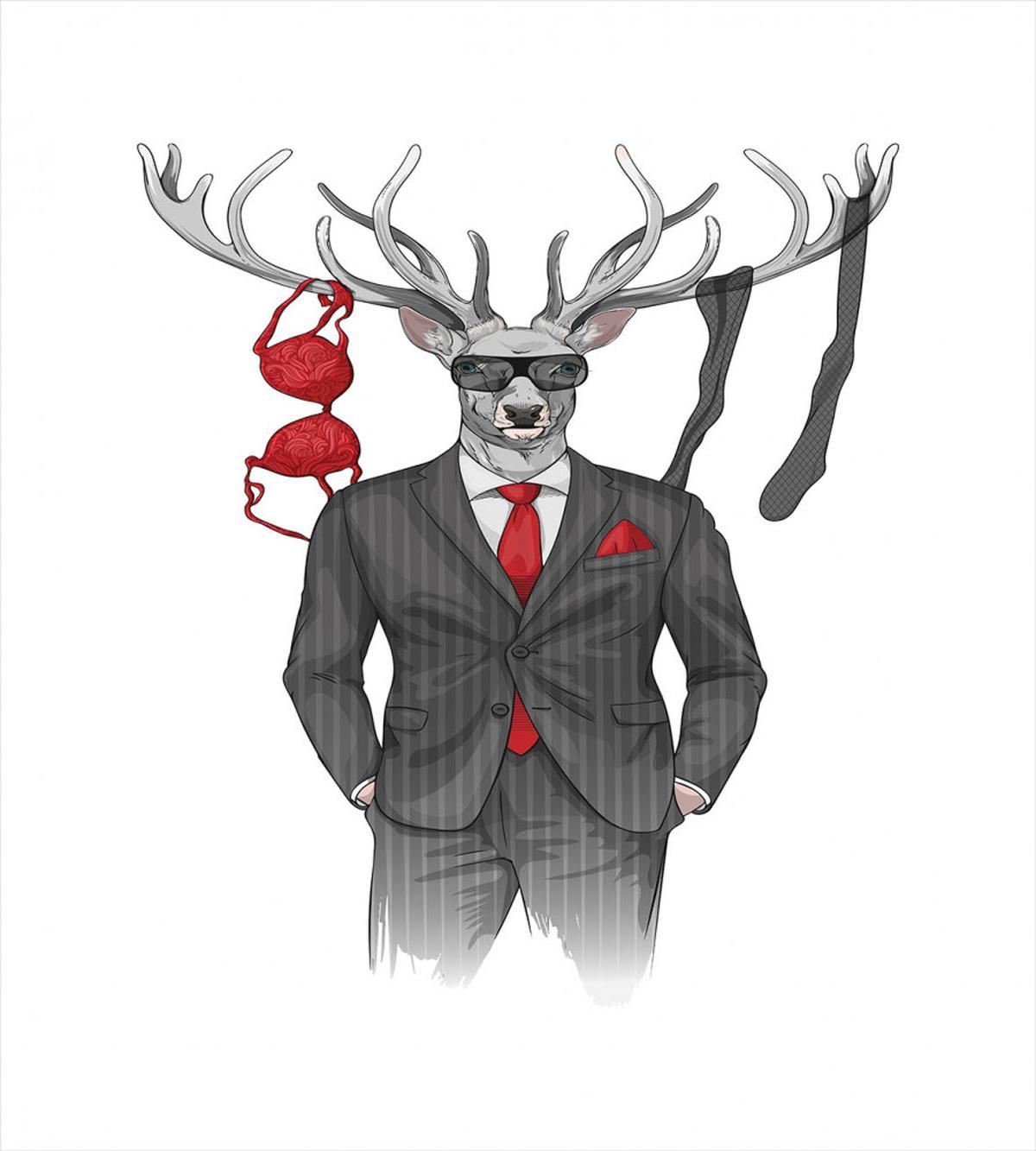 Womanizer Deer in Suit Art — Pattern