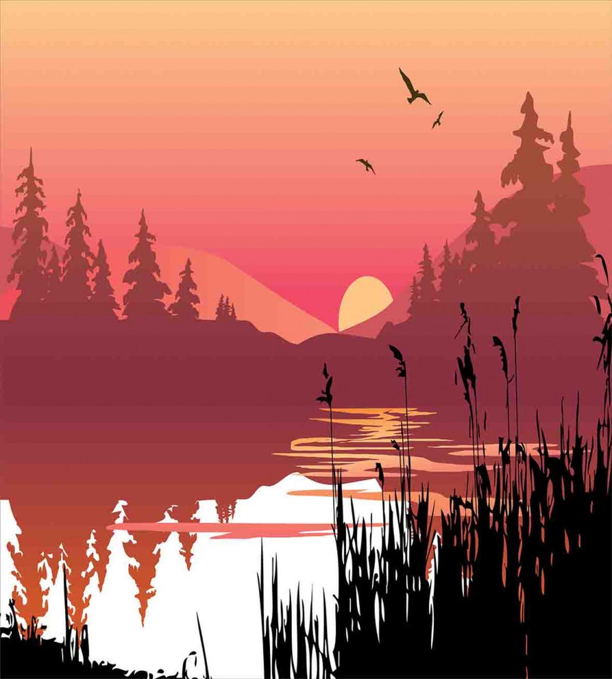 Calm Sunset River — Pattern
