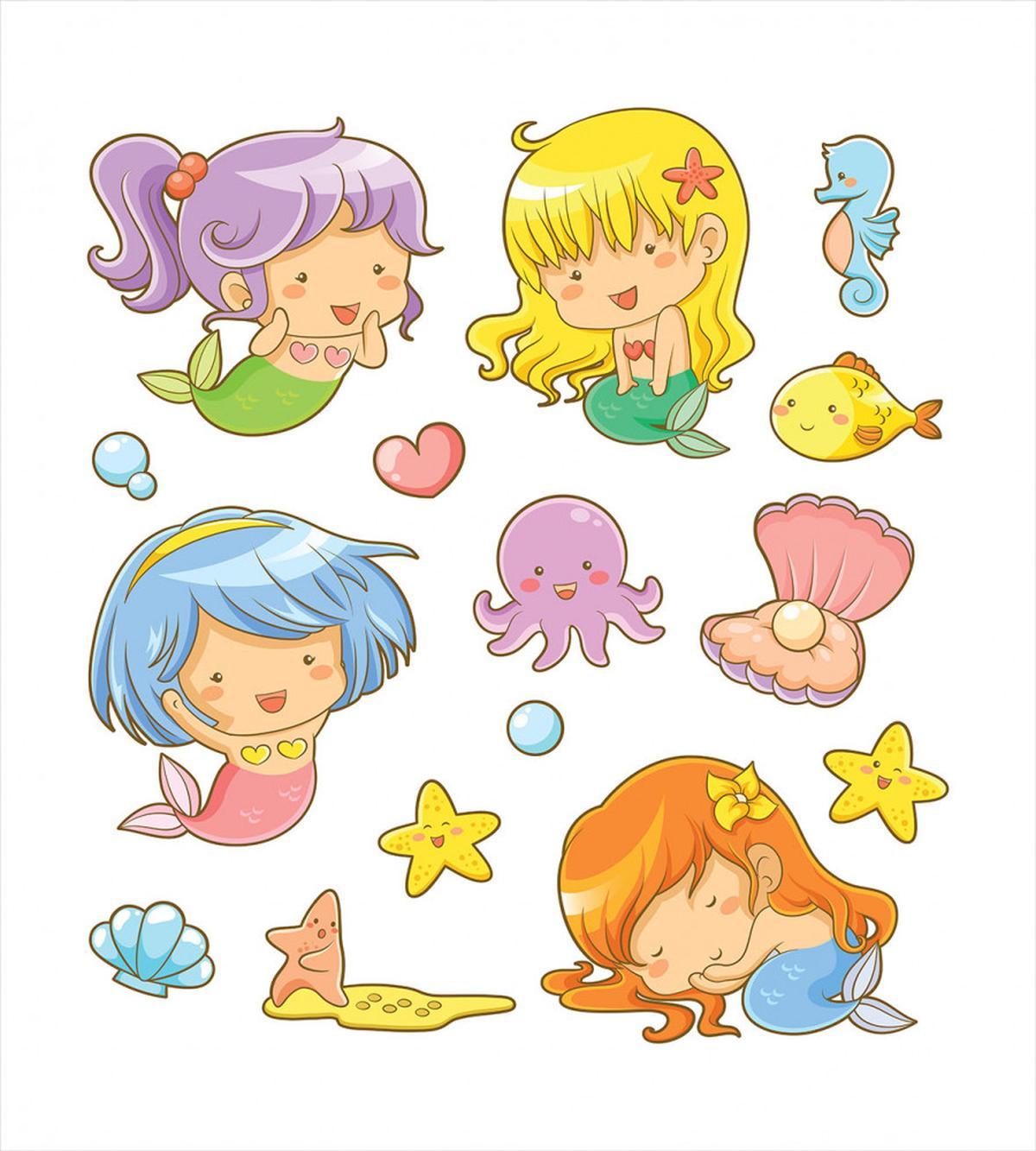 Kid Mermaids Underwater — Pattern