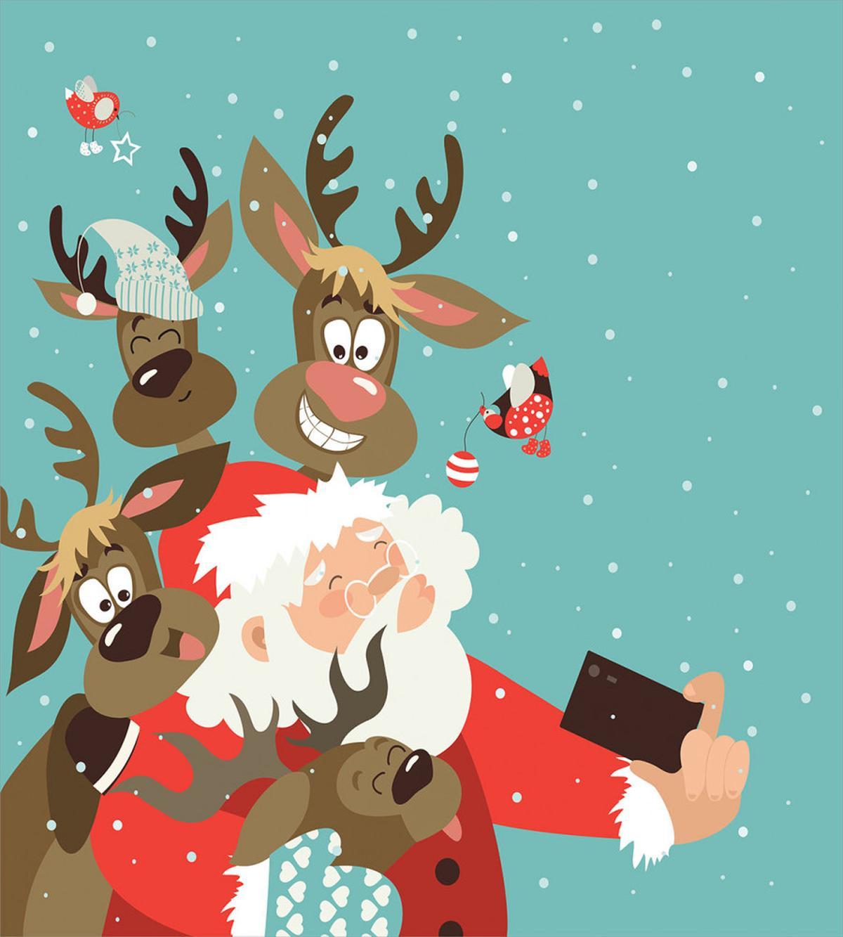 Reindeer Buddies Selfie — Pattern