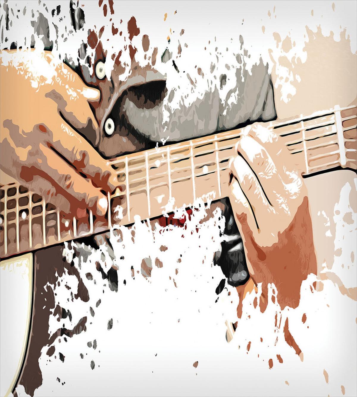 Man Playing Guitar — Pattern