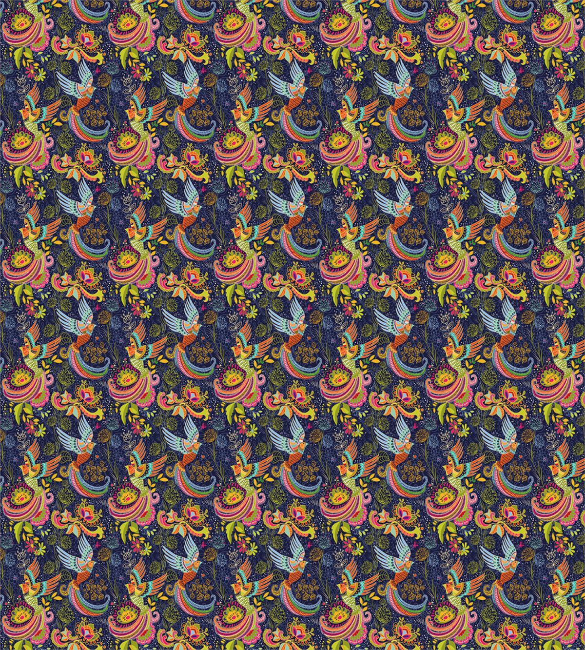 Cartoon Style Birds Dots — Pattern