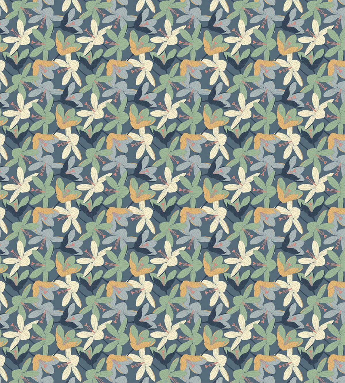Pastel Art Crocuses Blossom — Pattern
