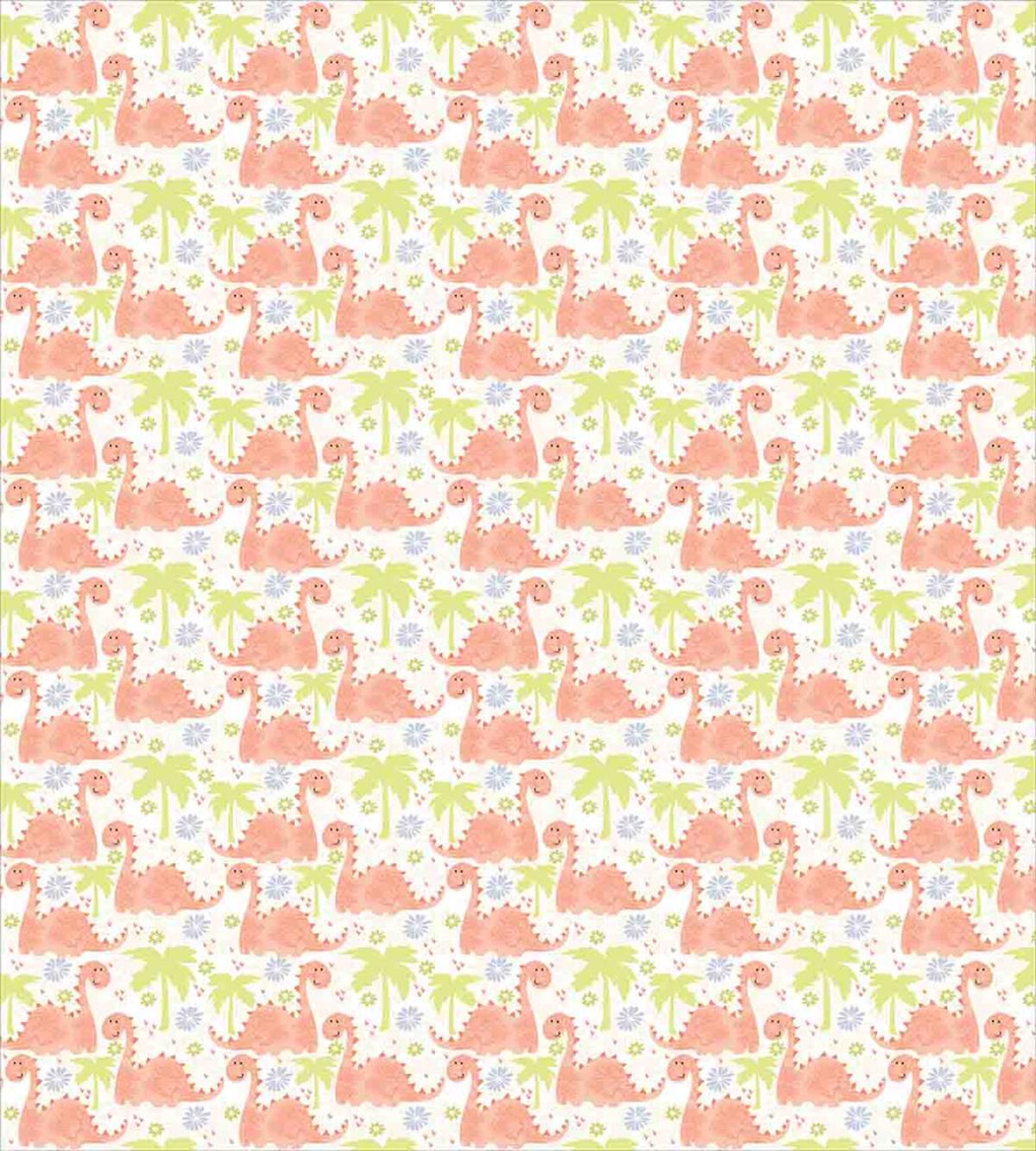 Smiling Dino and Trees — Pattern