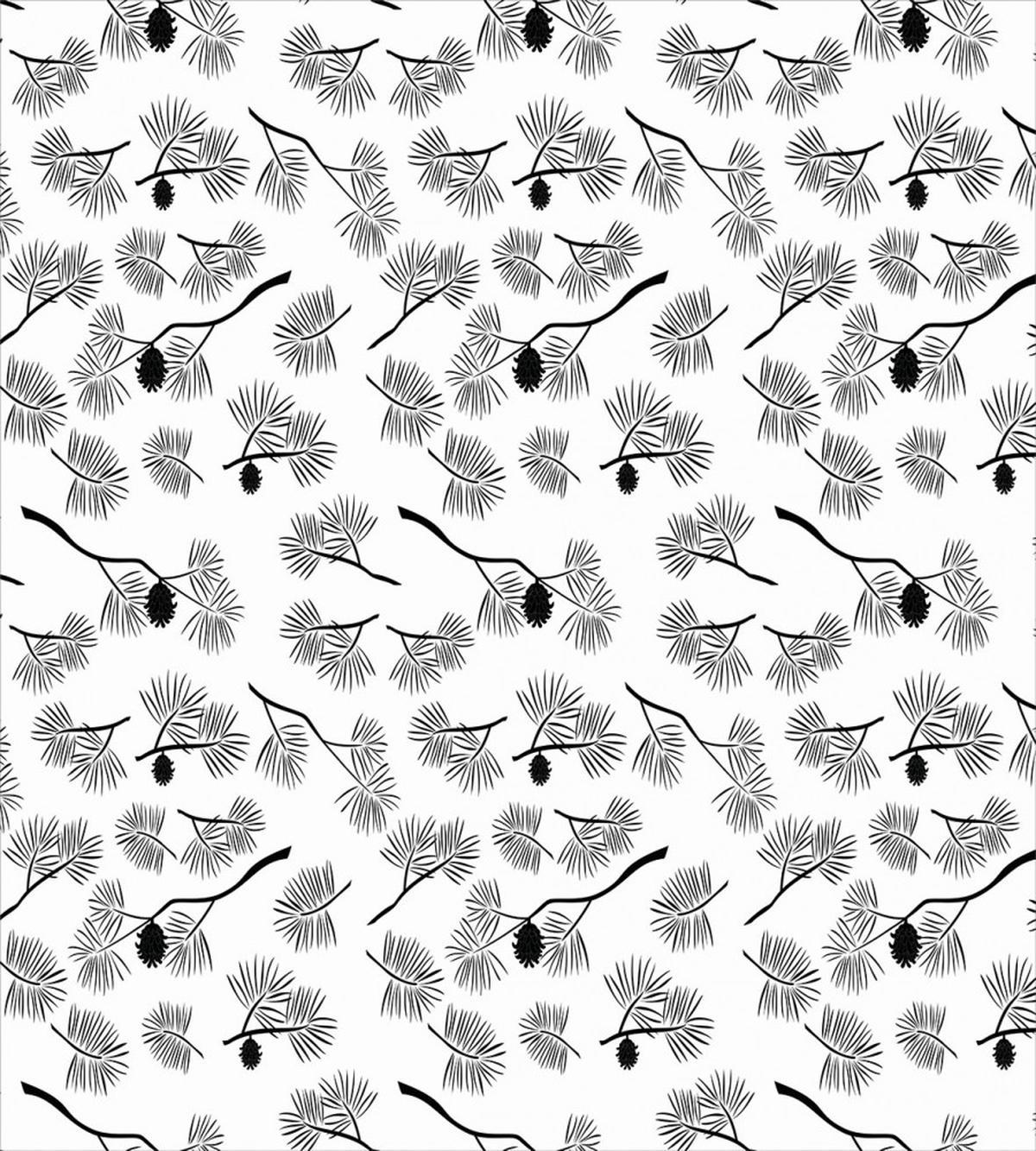 Monochrome Fir Leaves — Pattern