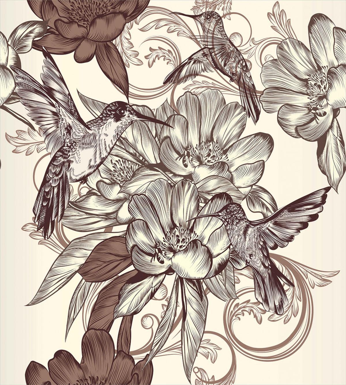 Bird Flowers Pattern — Pattern