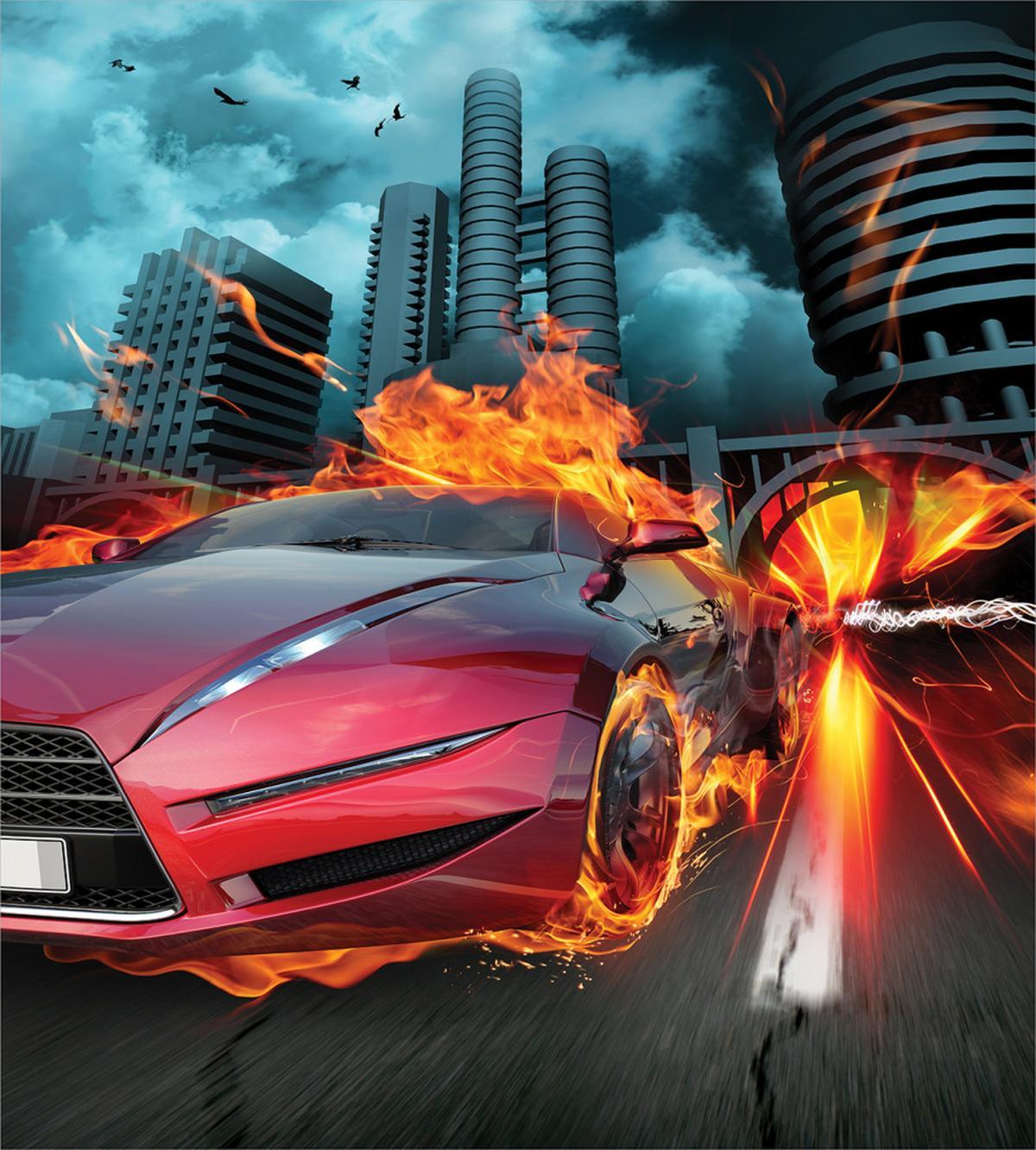 Red Hot Concept Car Flames — Pattern