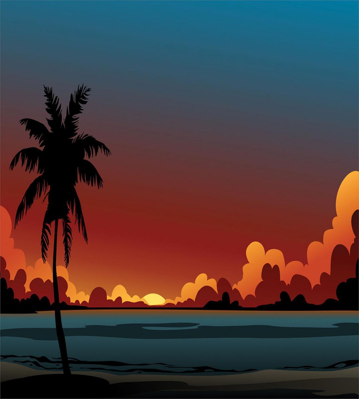 Dramatic Sunset Scene Pattern — Pattern