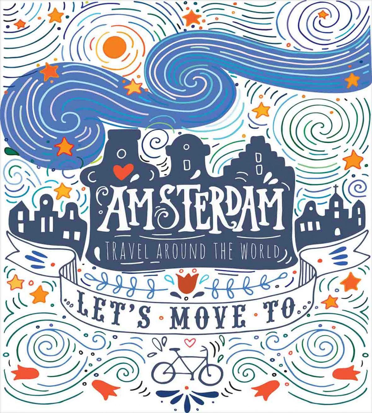 Canal Houses Travel Words — Pattern