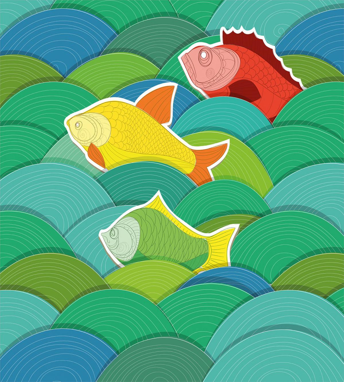 Sea Marine Waves Funky — Pattern