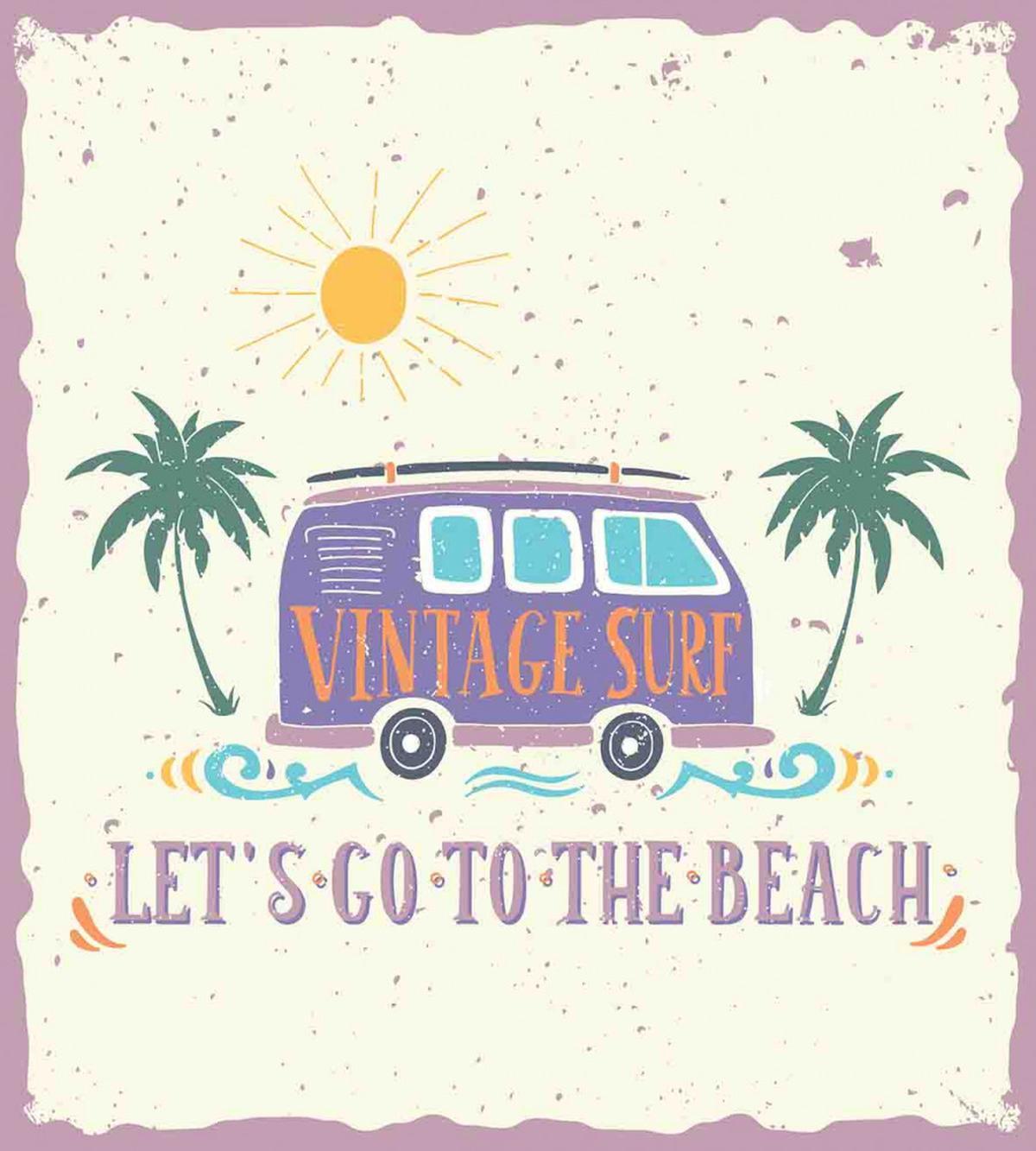 Grunge Beach Words — Pattern