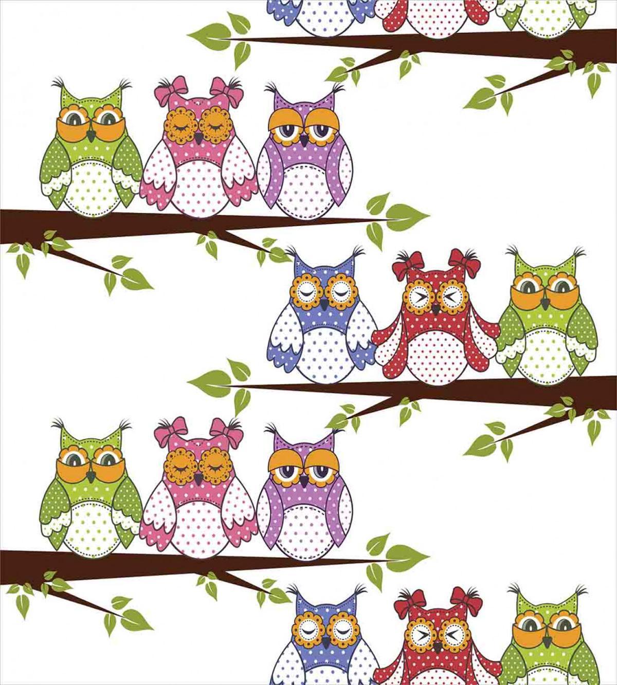 Birds on Tree Branches — Pattern