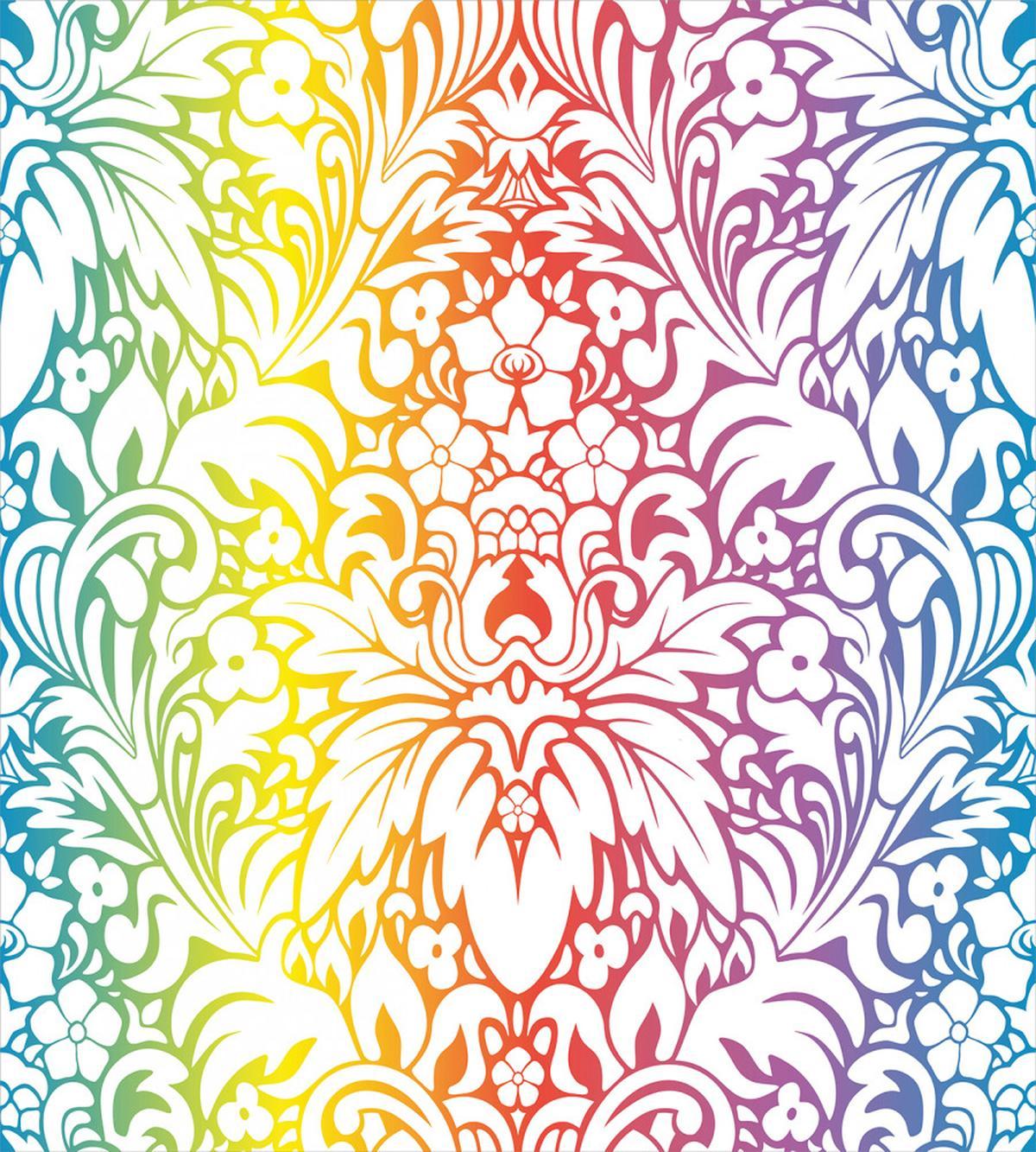 Colorful Damask Flowers — Pattern