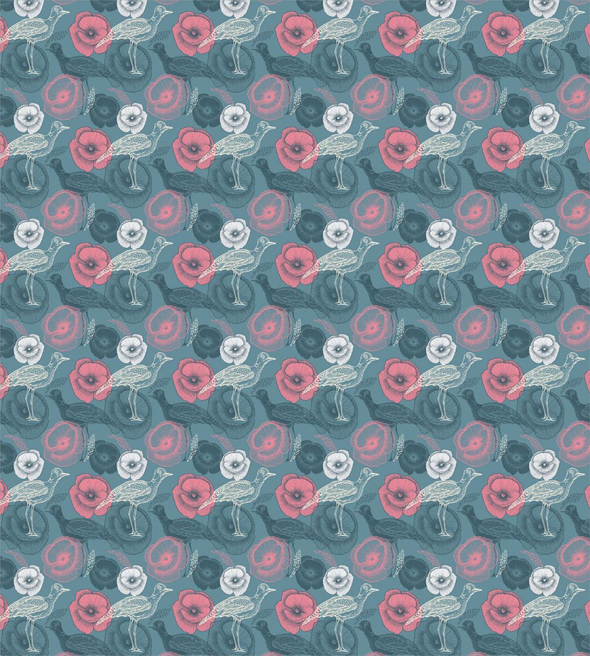 Birds Flowers Abstract — Pattern