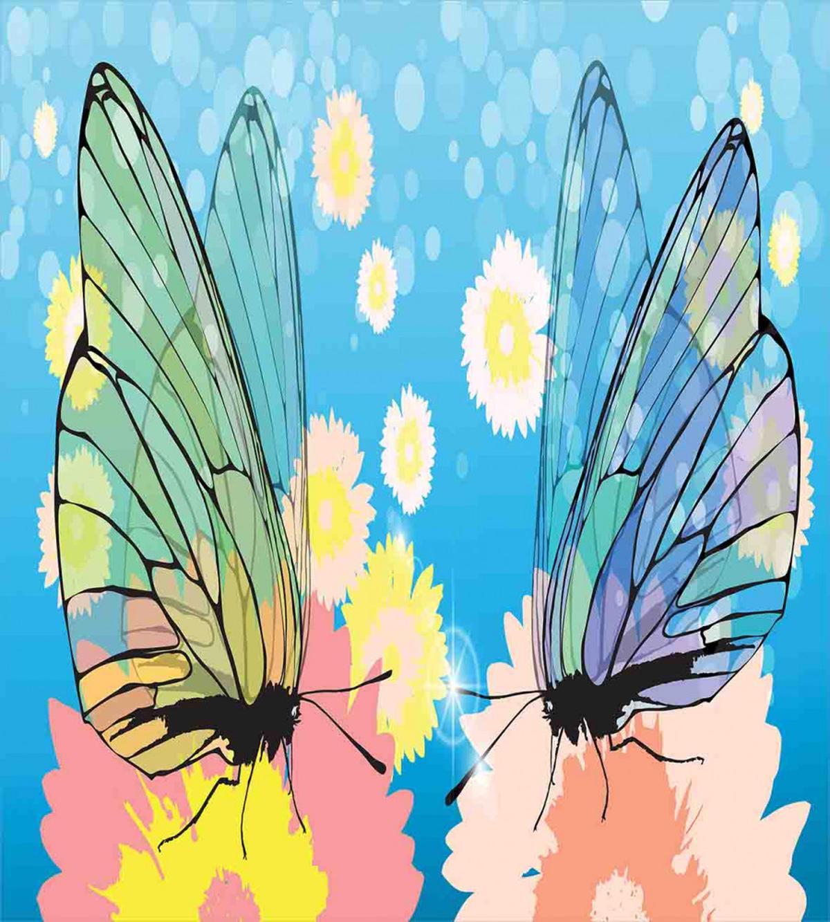 Butterflies on Flowers — Pattern