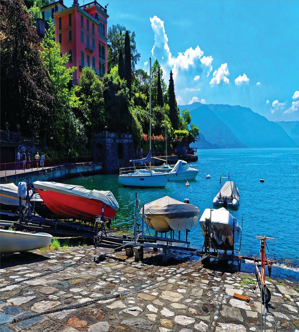 Boats European Sea Town — Pattern