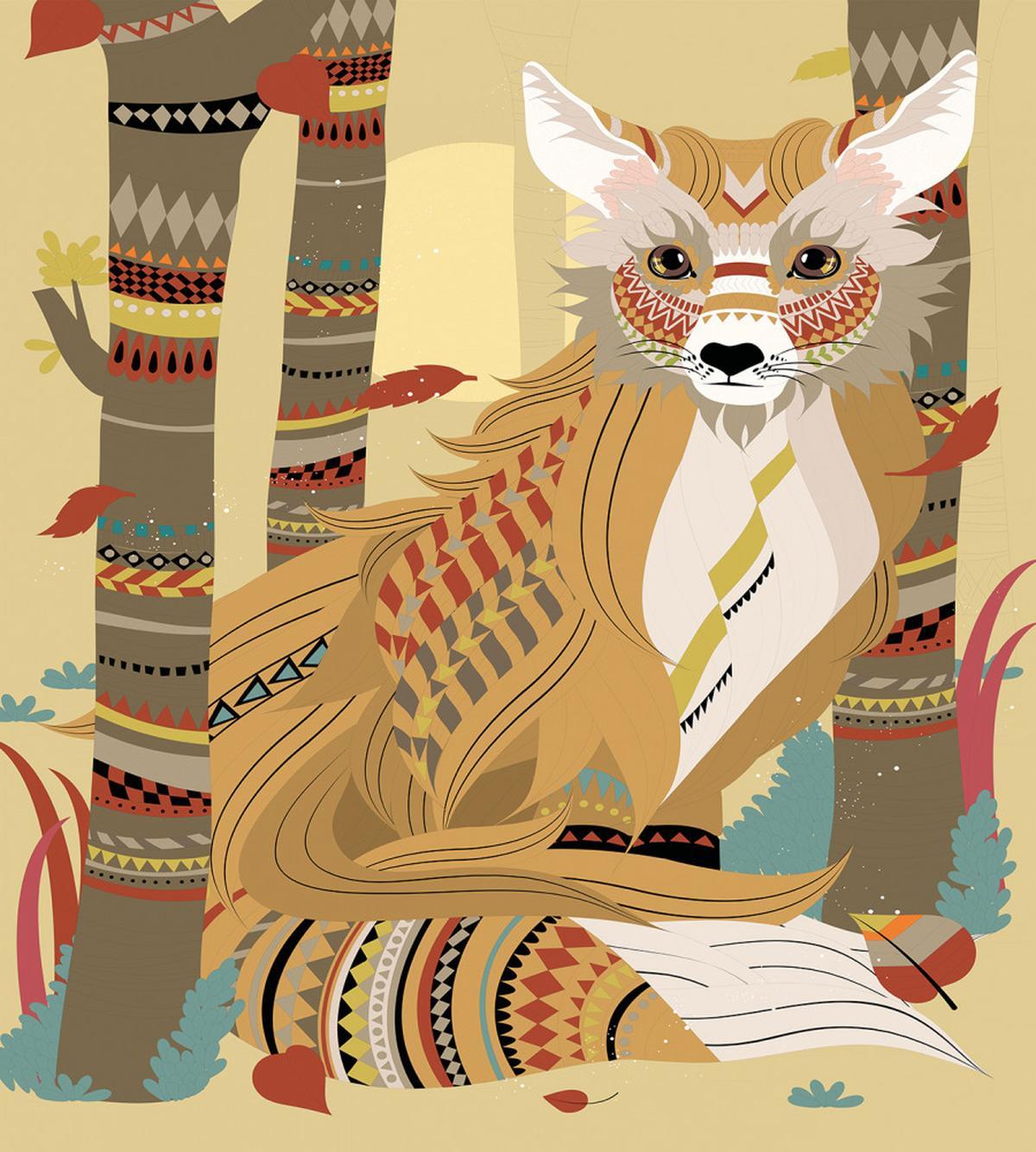 Fluffy Fox in the Forest — Pattern