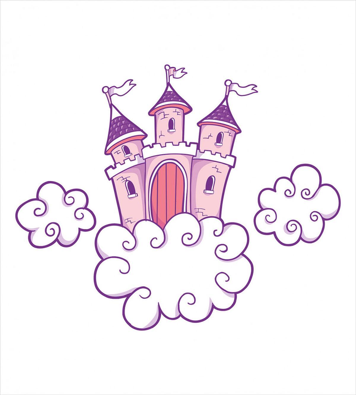 Dreamy Fortress Clouds Art — Pattern
