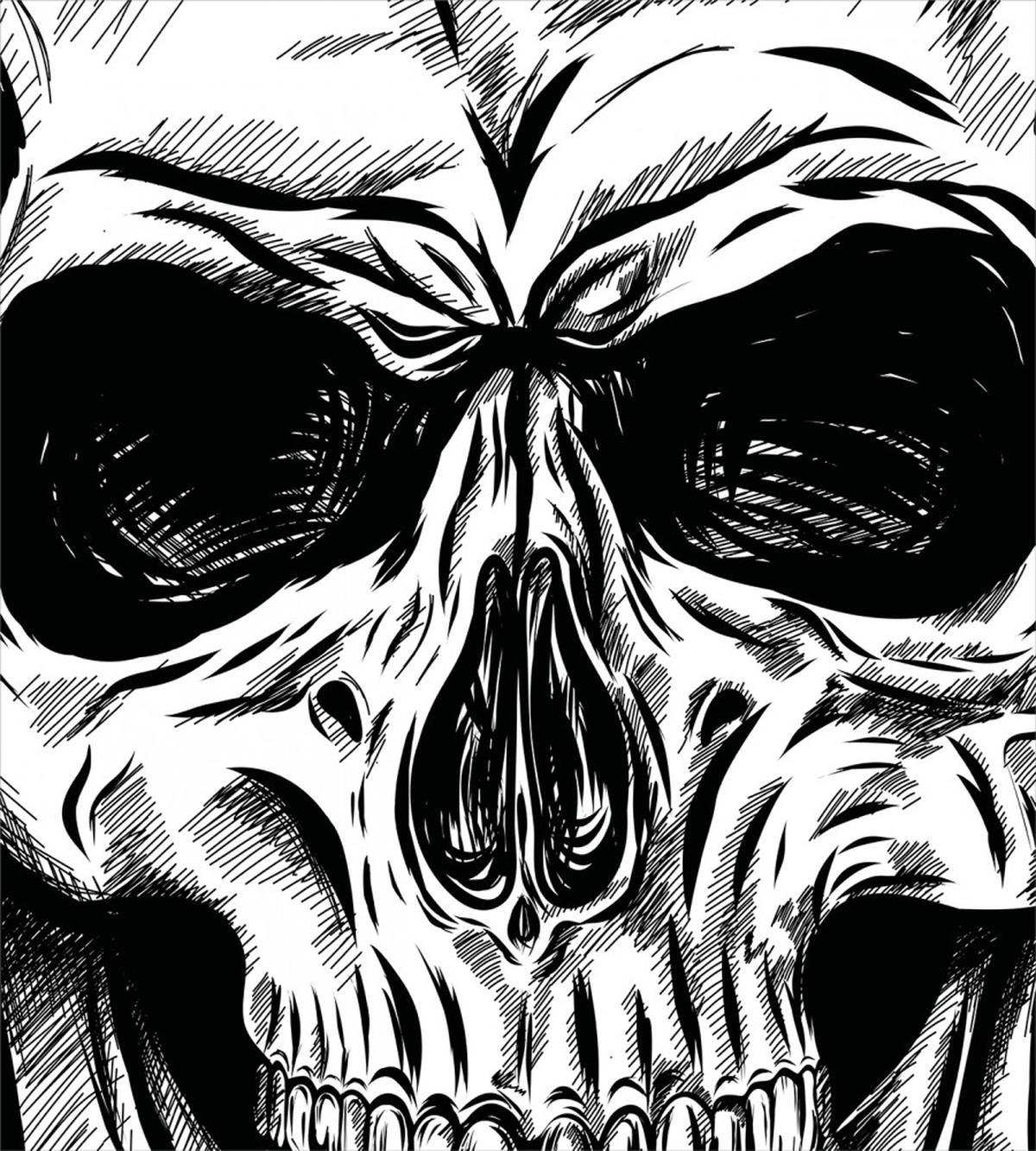 Gothic Sketch Evil Face — Pattern