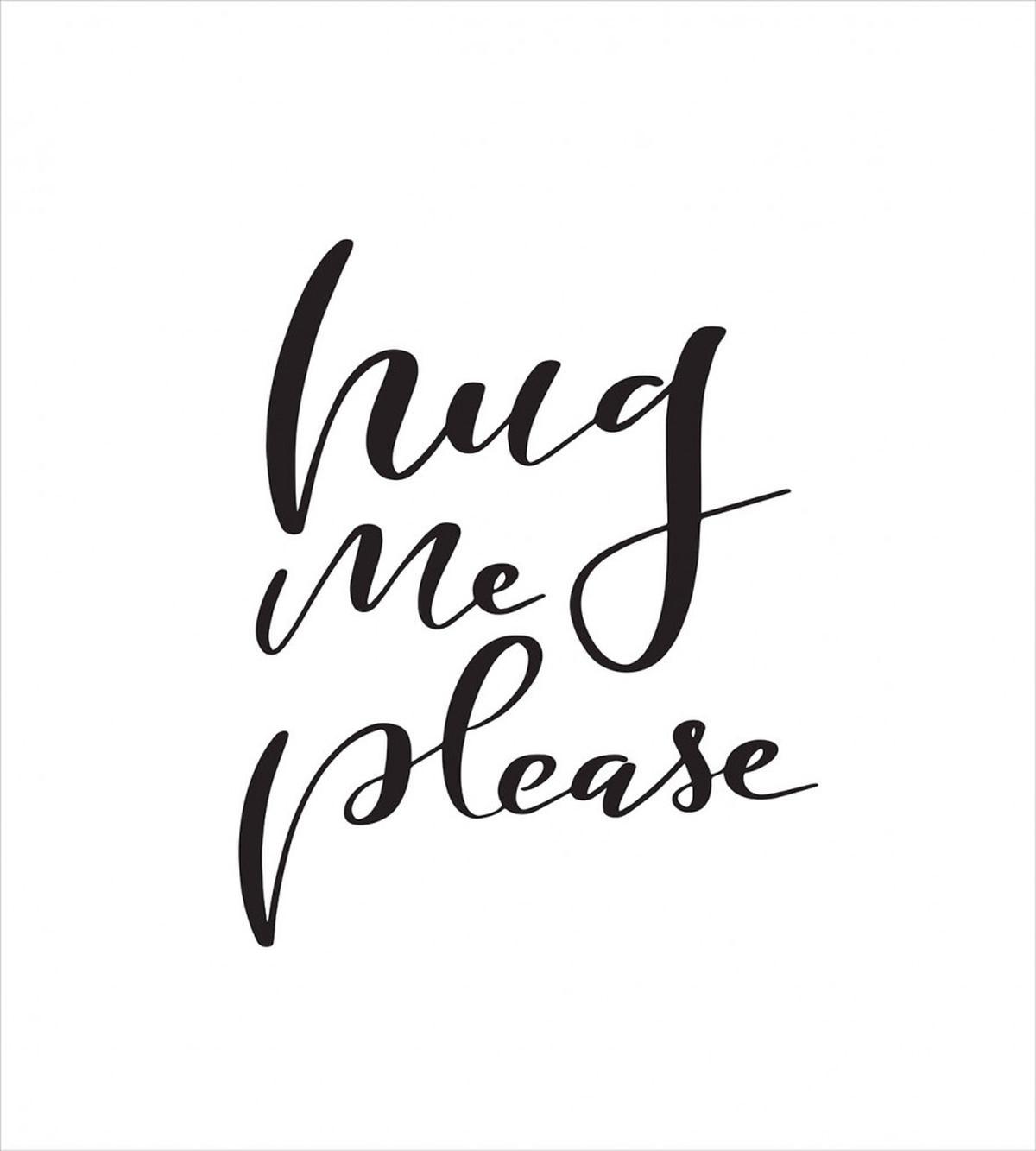 Ink Brush Written Hug Me Please — Pattern