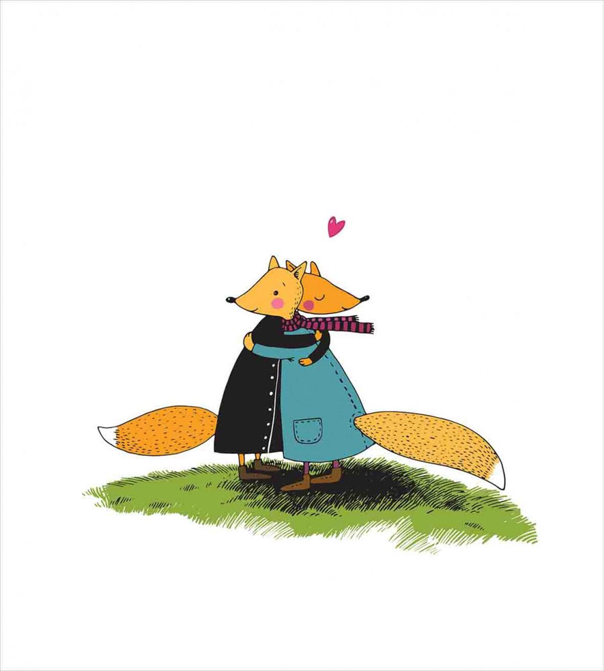 Romantic Animals Hugging — Pattern