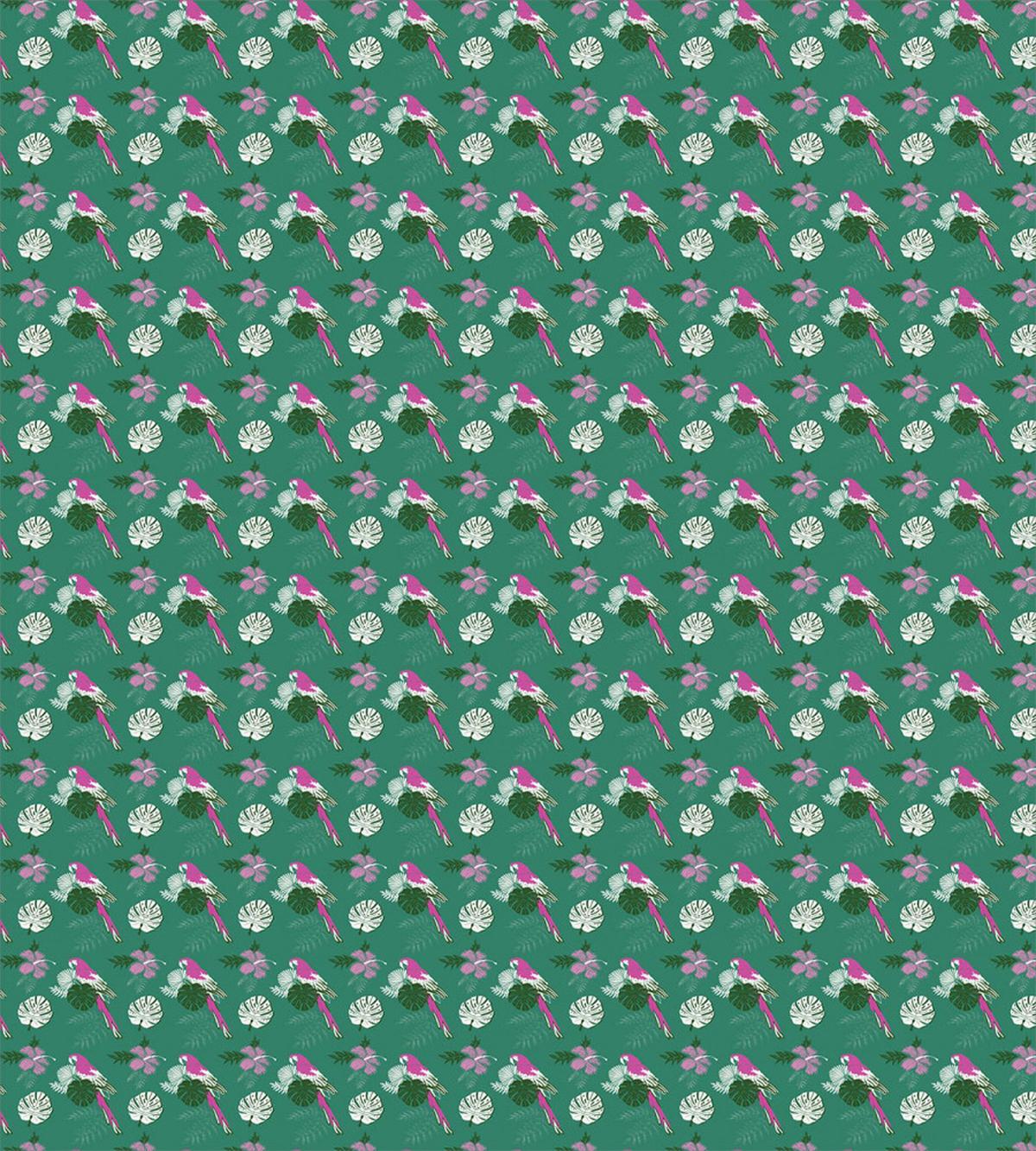 Parrot and Monstera Leaves — Pattern
