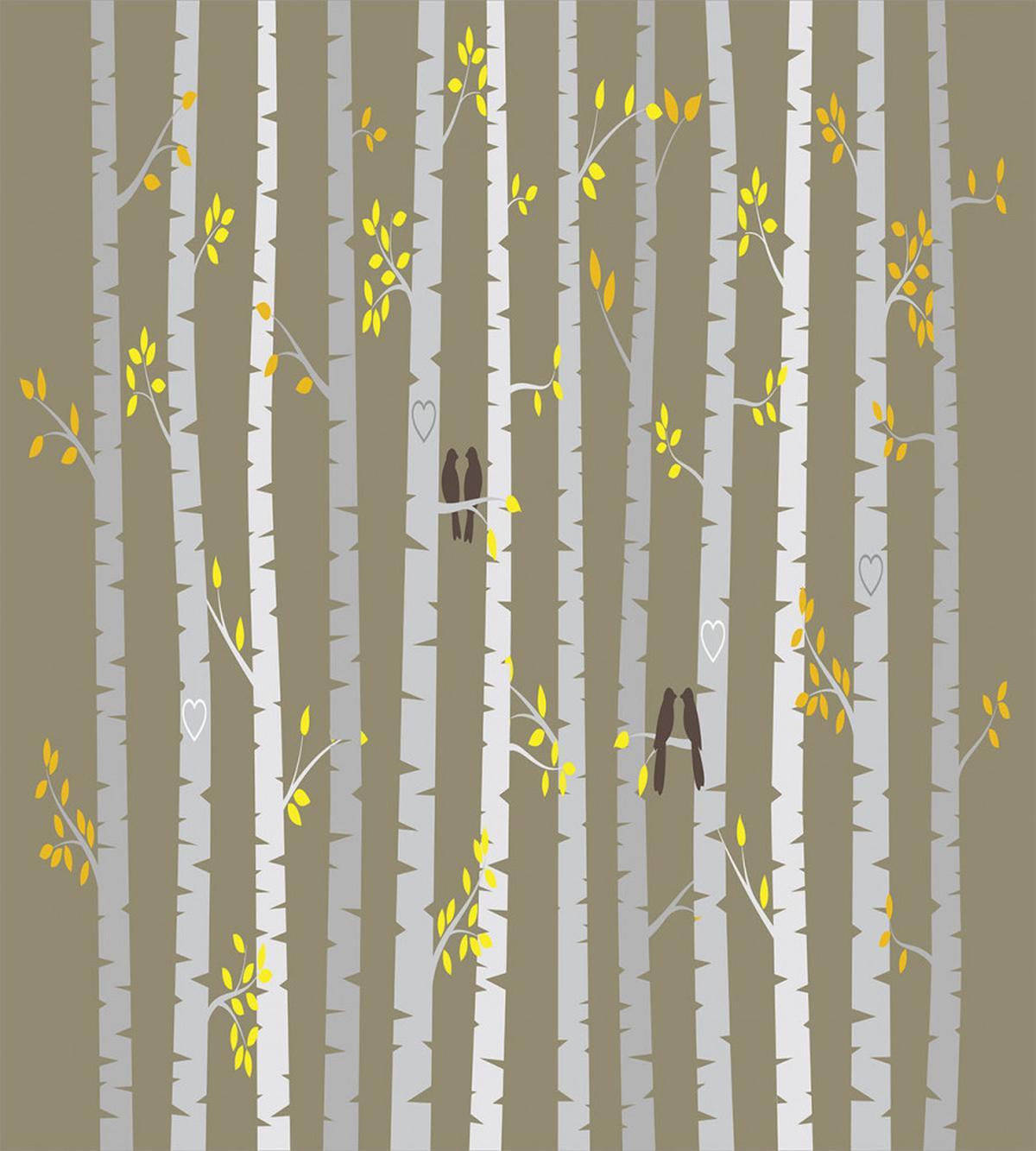Birch Trees Love Birds — Pattern