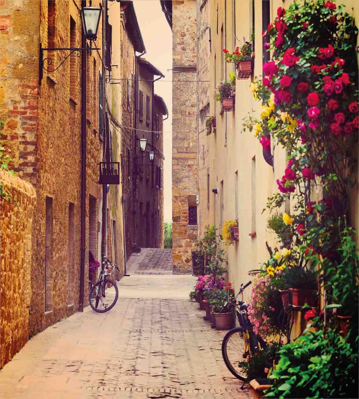 Street in Italy Flowers — Pattern